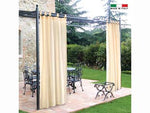 Tenda per gazebo con passanti e bottoni cm.160x270h. panna - panna - 48% cotone e 52% in poliestere, adatta per applicazioni su gezebo e pergolati in legno, made in Italy