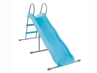 Scivolo per bambini 3-10 anni azzurro cm.196x84x119h. - cm.196x84x119h. - peso kg.16,9 (44106) - scivolo composto da 2 robusti pezzi di plastica, telaio robusto in acciaio, scalini durevoli, design curvo, tubo acciaio diam...