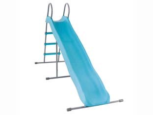 Scivolo per bambini 3-10 anni azzurro cm.251x84x147h. - cm.251x84x147h. - peso kg.23,8 (44107) - scivolo composto da 3 robusti pezzi di plastica, telaio robusto in acciaio, scalini durevoli, design curvo, tubo acciaio diam...