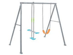 Altalena per bambini 2 giochi 3-10 anni cm.251x254x211h. - cm.251x254x211h. - peso kg.28,6 (44122) - 1 altalena con seduta flessibile e catena aggiustabile in altezza, 1 altalena glinder con ancore ai piedi per maggiore stabil...