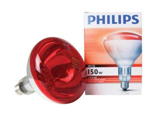 Lampada riscaldante philips a raggi infrarossi in vetro duro - IR R125 240V E27 - 150W - superficie d'irradiazione più ampia grazie al doppio riflettore, stabile grazie al raccordo a vite cementato tra vetro e base...