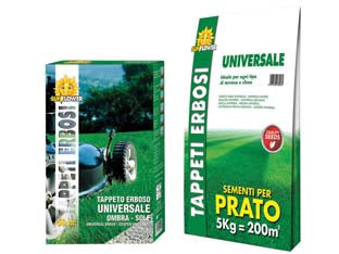 Semi prato universale - kg.5 per mq.200 di prato - miscuglio di sementi per tappeti erbosi di tipo universale, grande adattabilità alle diverse situazioni sia di terreno che di...