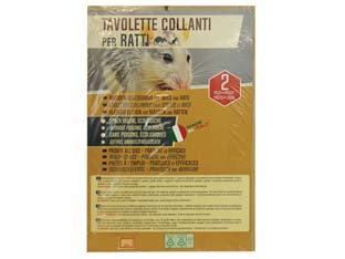 Colla per topi su tavoletta - MINI, confezione 2 tavolette adesive da cm.14x19 - tavoletta collante in fibra di legno per combattere le infestazioni di roditori senza l'uso di esche rodenticide, collante ar...