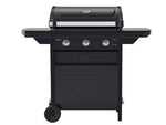 Barbecue gas 3 fuochi cm.61x35 compact 3l - bracere cm.61x35 - misure cm.91x53x108h., potenza 7,5 kw,  grill a gas GPL con 3 bruciatori in acciaio alluminato, consumo gas 546 g/h, accensio...