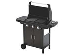 Barbecue gas 3 fuochi + fornello cm.61x35 compact 3exs - bracere cm.61x35 - misure cm.90,8 x53x 108 h., potenza 7,5+2,1 kw, grill a gas GPL con 3 bruciatori in acciaio alluminato, consumo gas 546+153 g...