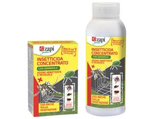 Insetticida concentrato ad ampio spettro e azione prolungata - lt.1 in flacone - composizione: Cipermetrina pura (CAS 52315-07-8) g 9,0 (93,15 g/L) Geraniolo (CAS 106-24-1) g 0,5 (5,175 g/L), azione abbatte...